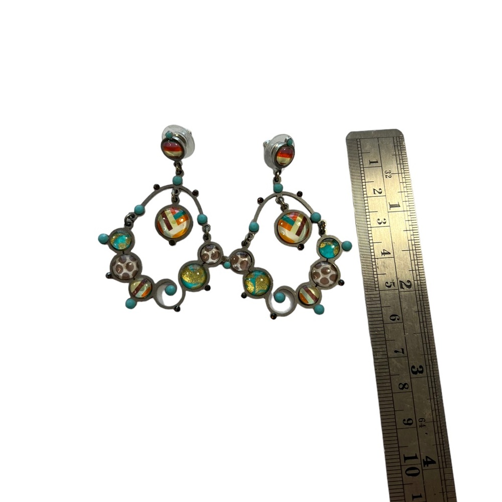 Vacation Beachy Cruise Wear Teal Blue Flower Necklace & Earrings by zoky doky - Picture 10 of 12